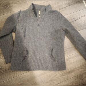 Gray Quilted Zip-Up Jacket